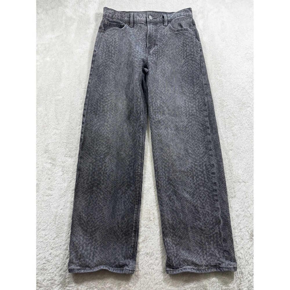 American Eagle Womens Stovepipe Snake Print Grey Denim Jeans 2 Meas: 28x28